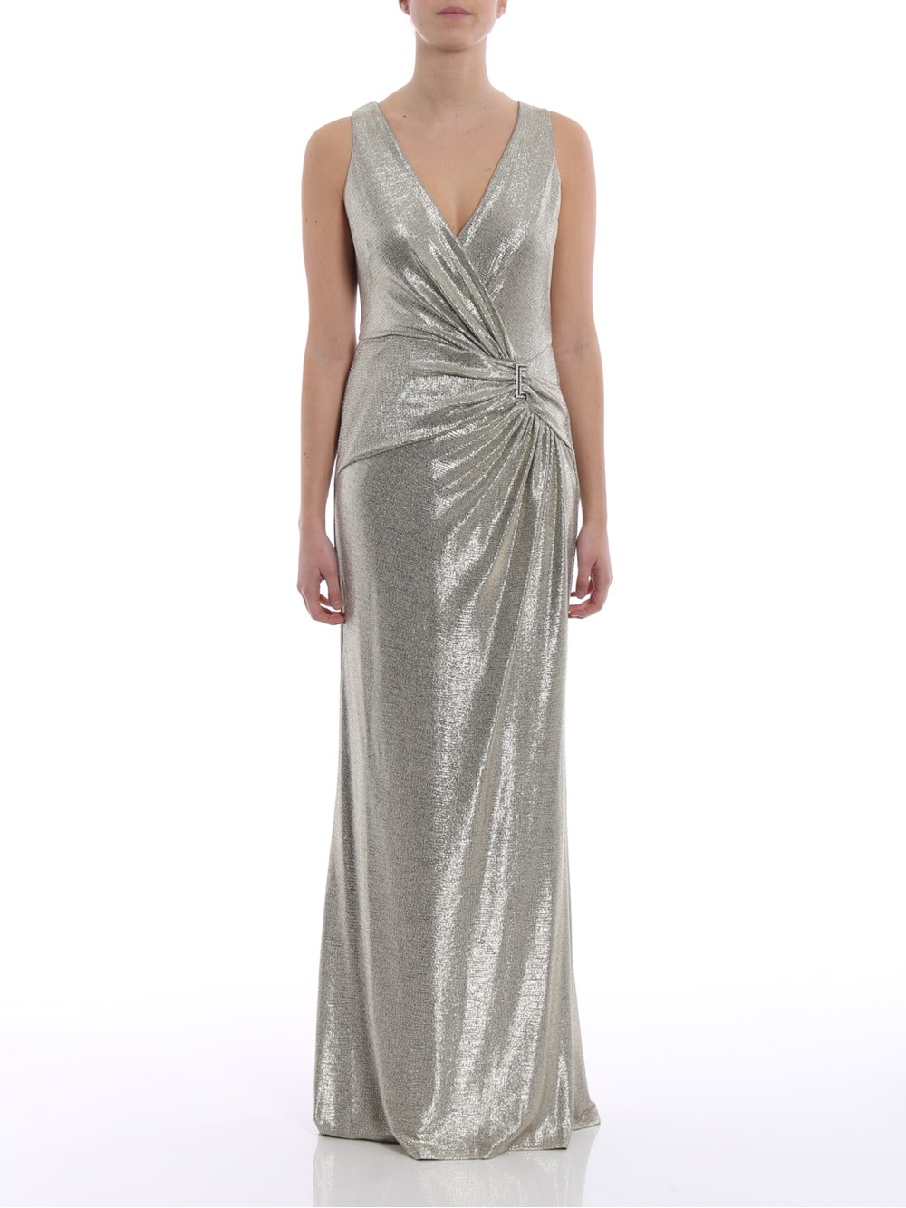 Lauren Ralph Lauren Gold Metallic Evening Gown / Arlenis metallized evening dres